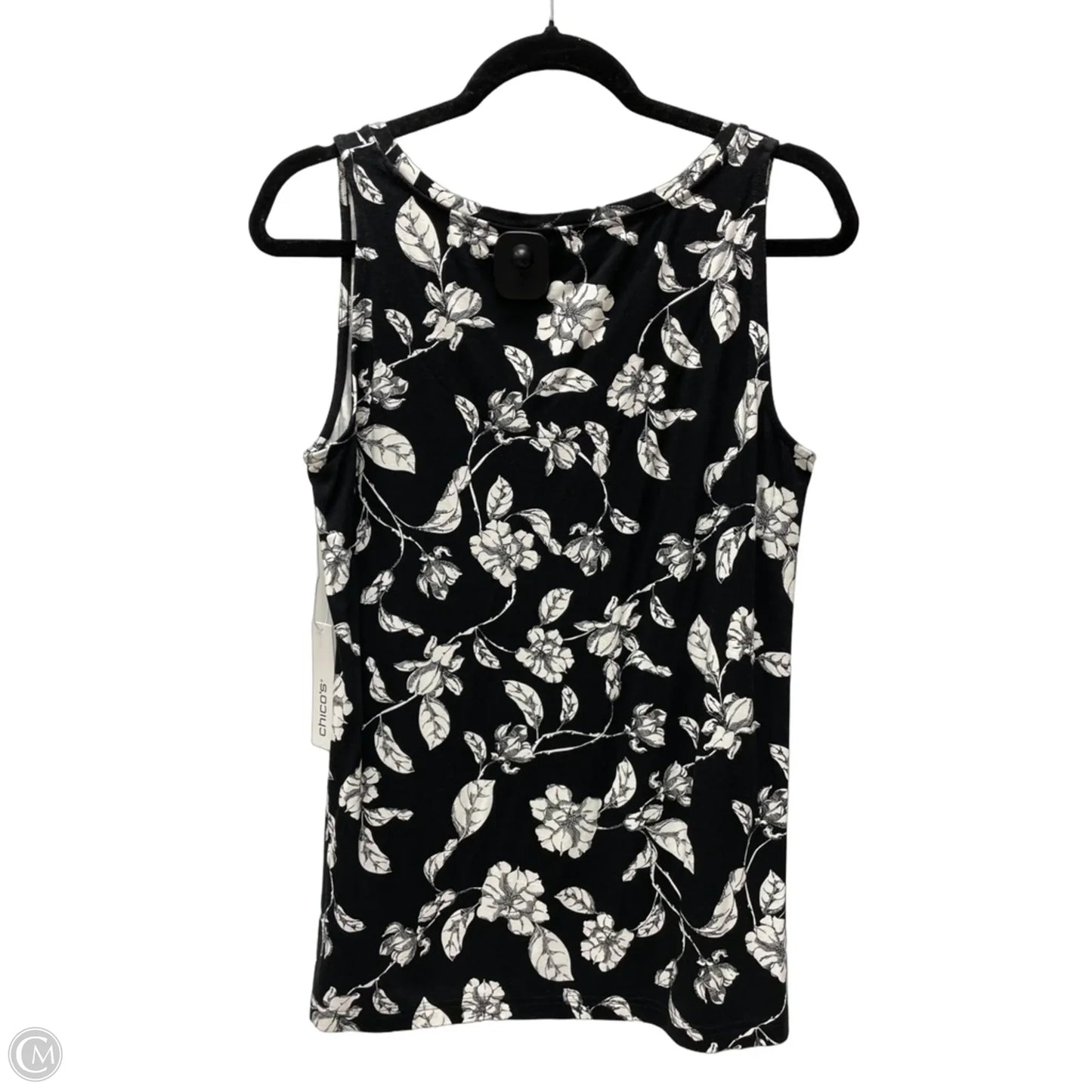Top Sleeveless By Chicos In Black & White, Size: M