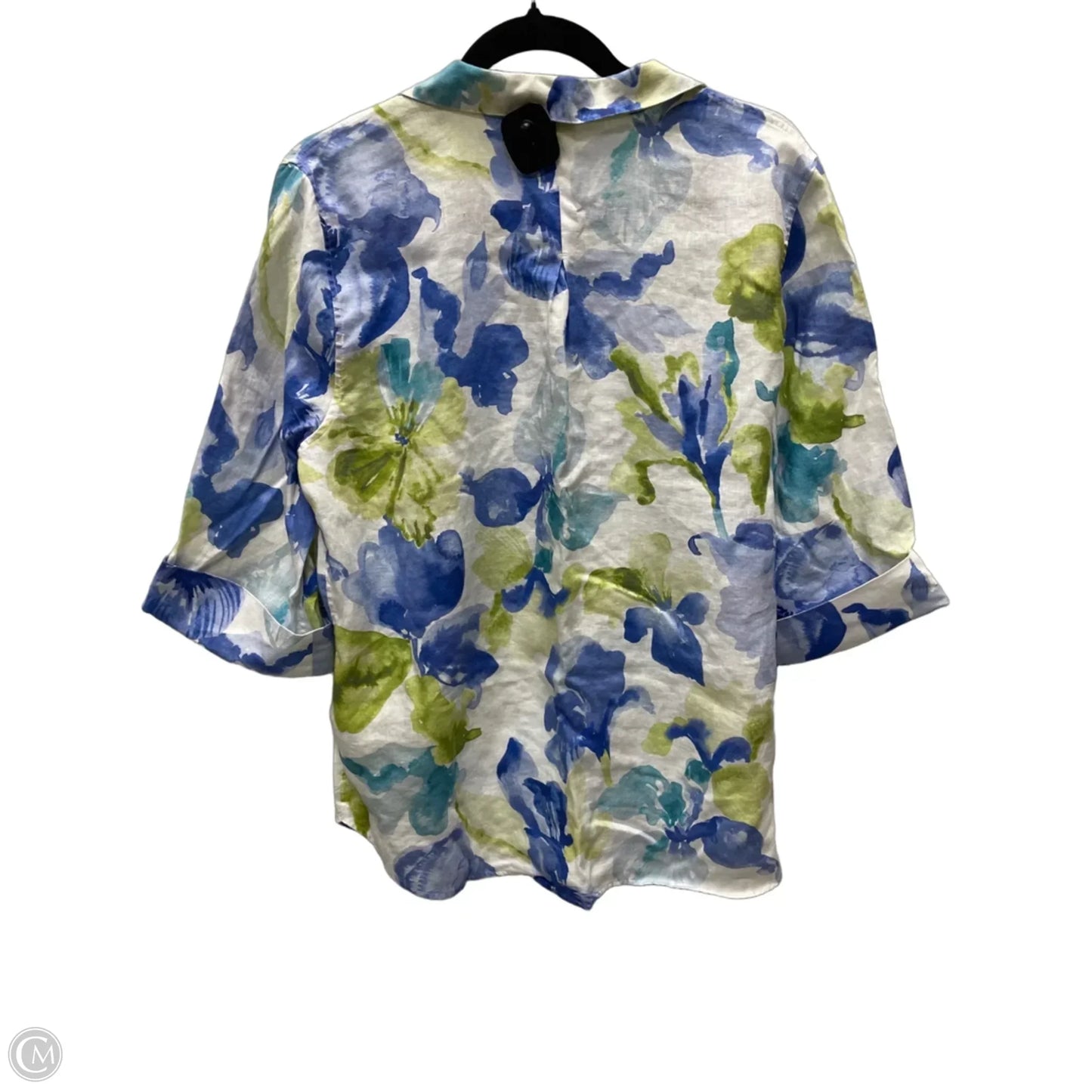 Blouse 3/4 Sleeve By Chicos In Floral Print, Size: L