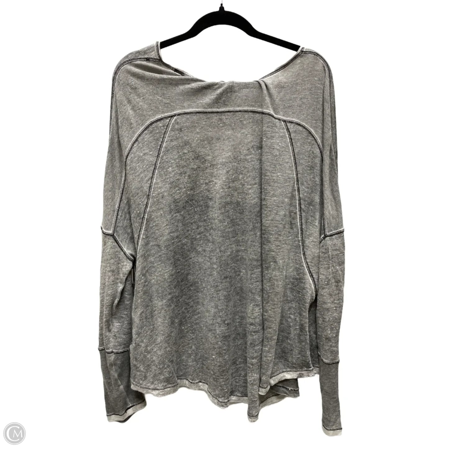 Top Long Sleeve By We The Free In Grey & White, Size: M