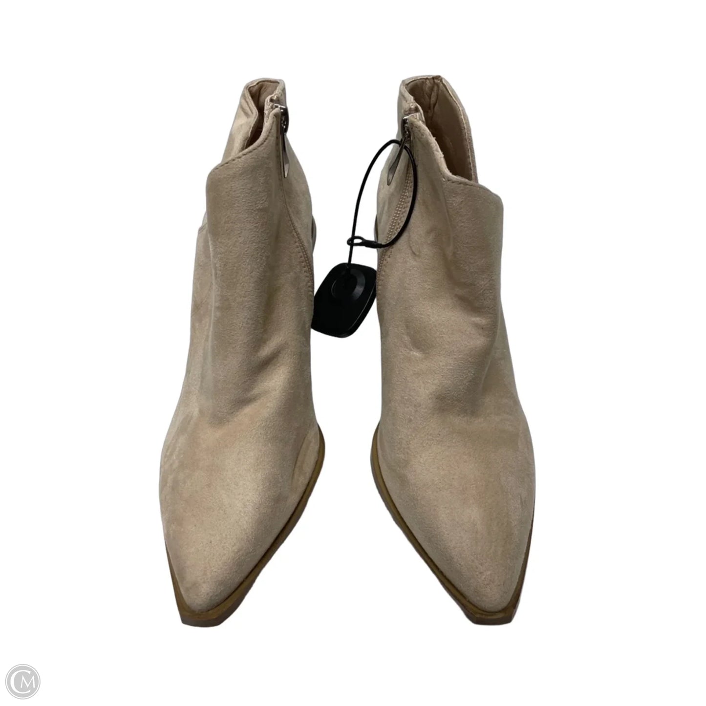 Boots Ankle Heels By Clothes Mentor In Beige, Size: 7.5