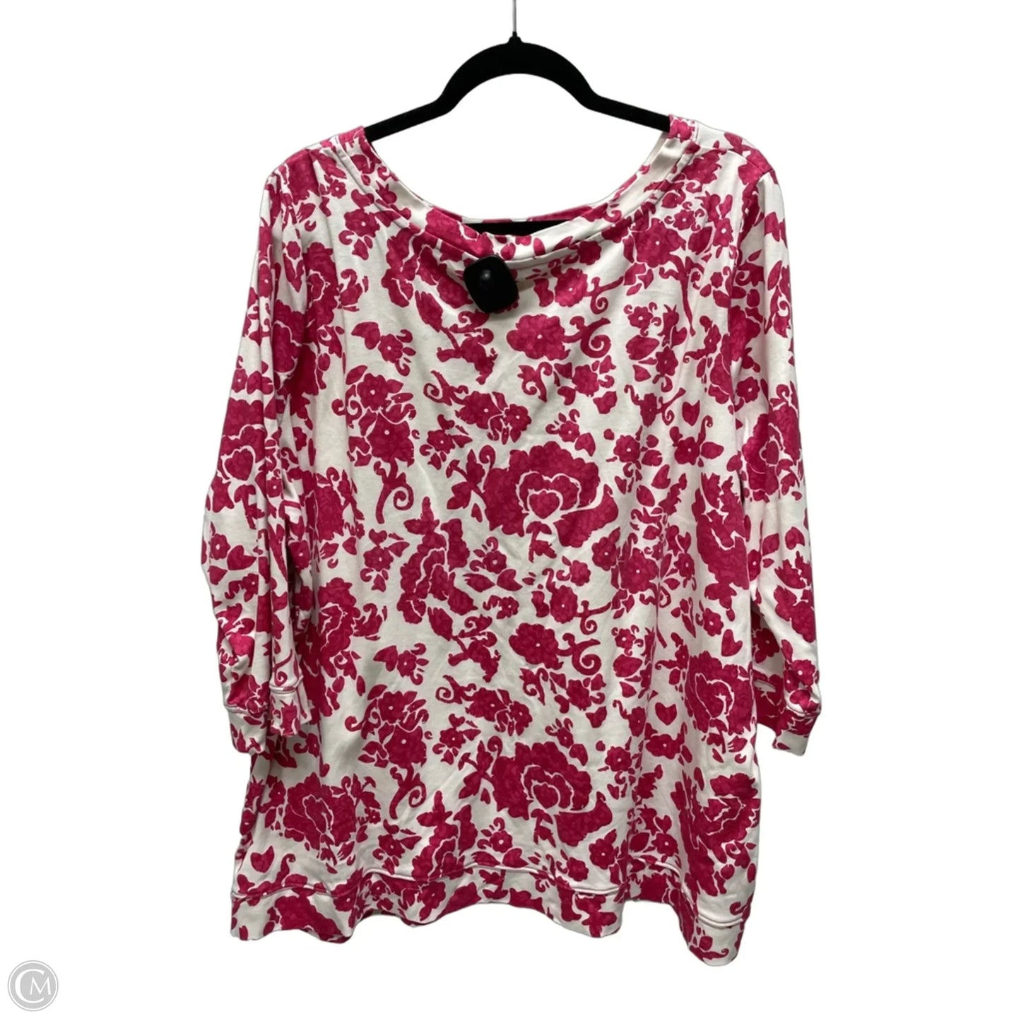 Top 3/4 Sleeve By Liz Claiborne In Floral Print, Size: 3x