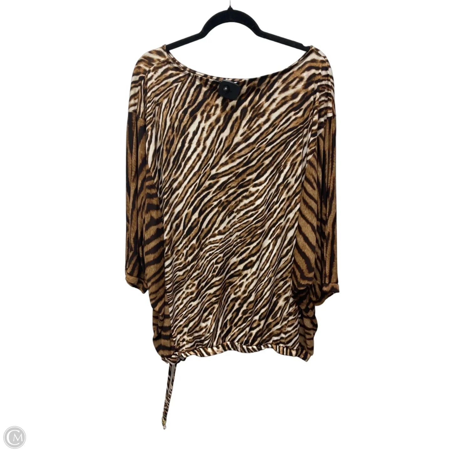 Top Short Sleeve By Michael By Michael Kors In Animal Print, Size: 2x