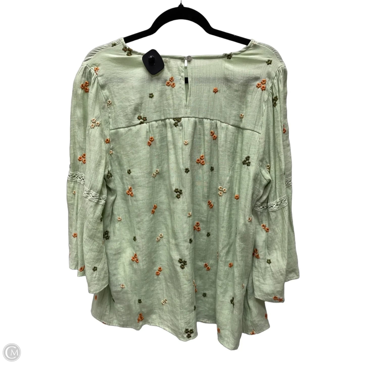 Top 3/4 Sleeve By Figuero & Flower In Floral Print, Size: 1x
