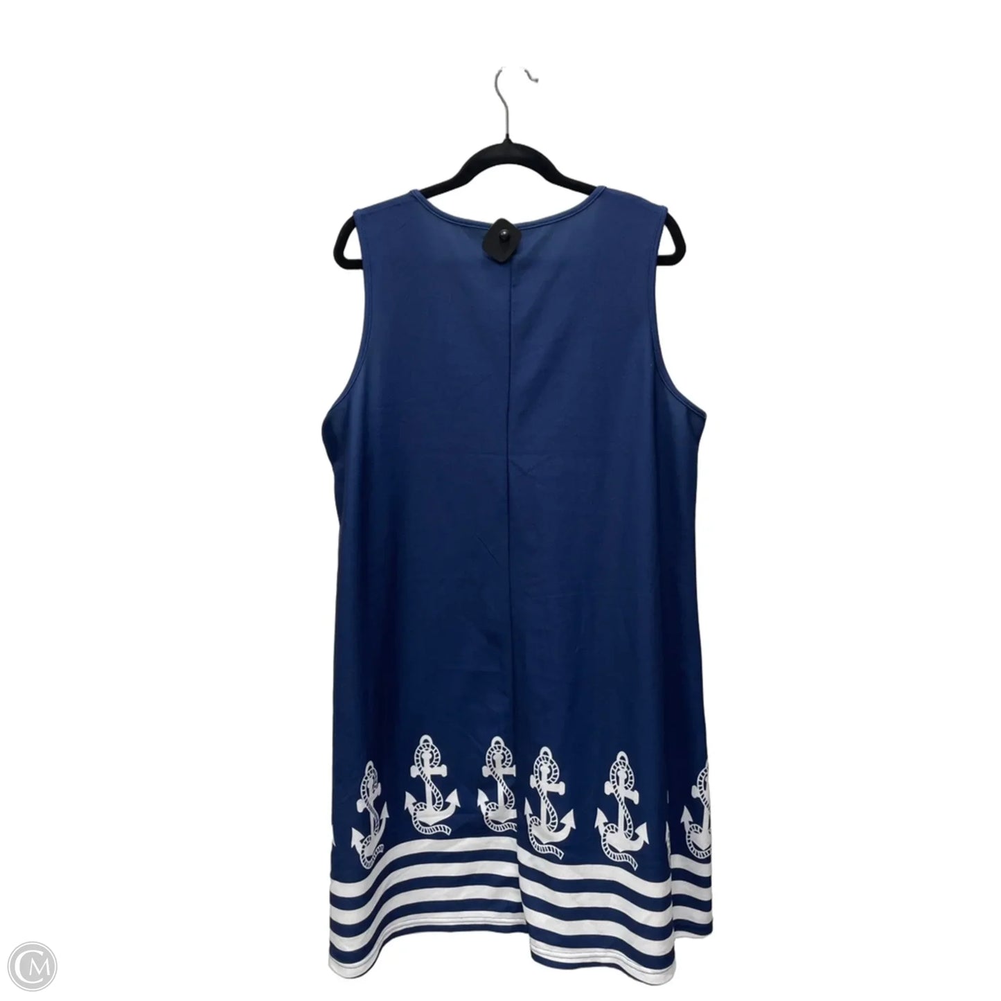 Dress Casual Short By Shein In Blue & White, Size: 2x
