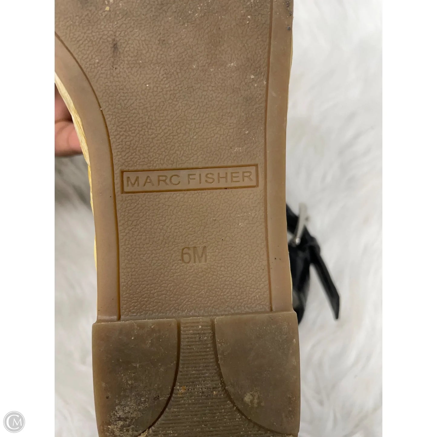 Sandals Heels Wedge By Marc Fisher In Black & Tan, Size: 6