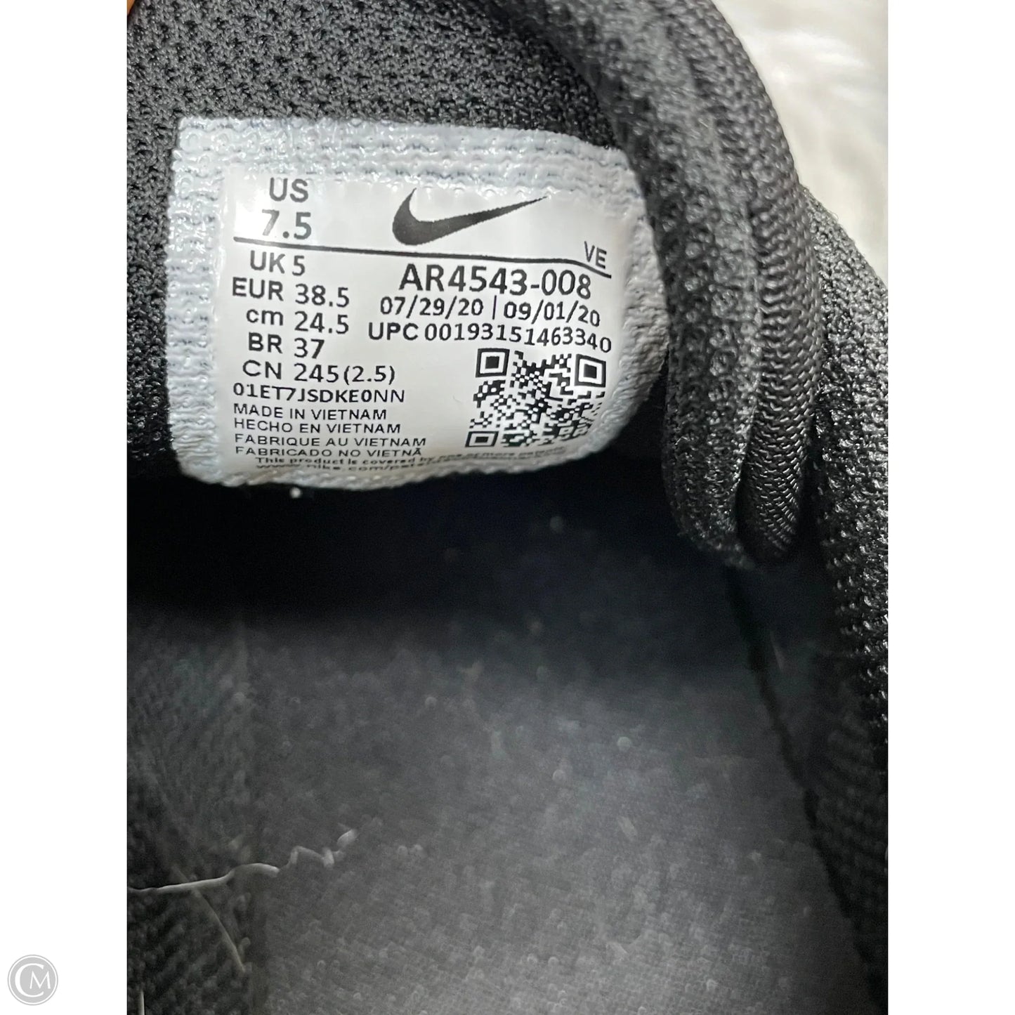 Shoes Athletic By Nike In Black, Size: 7.5