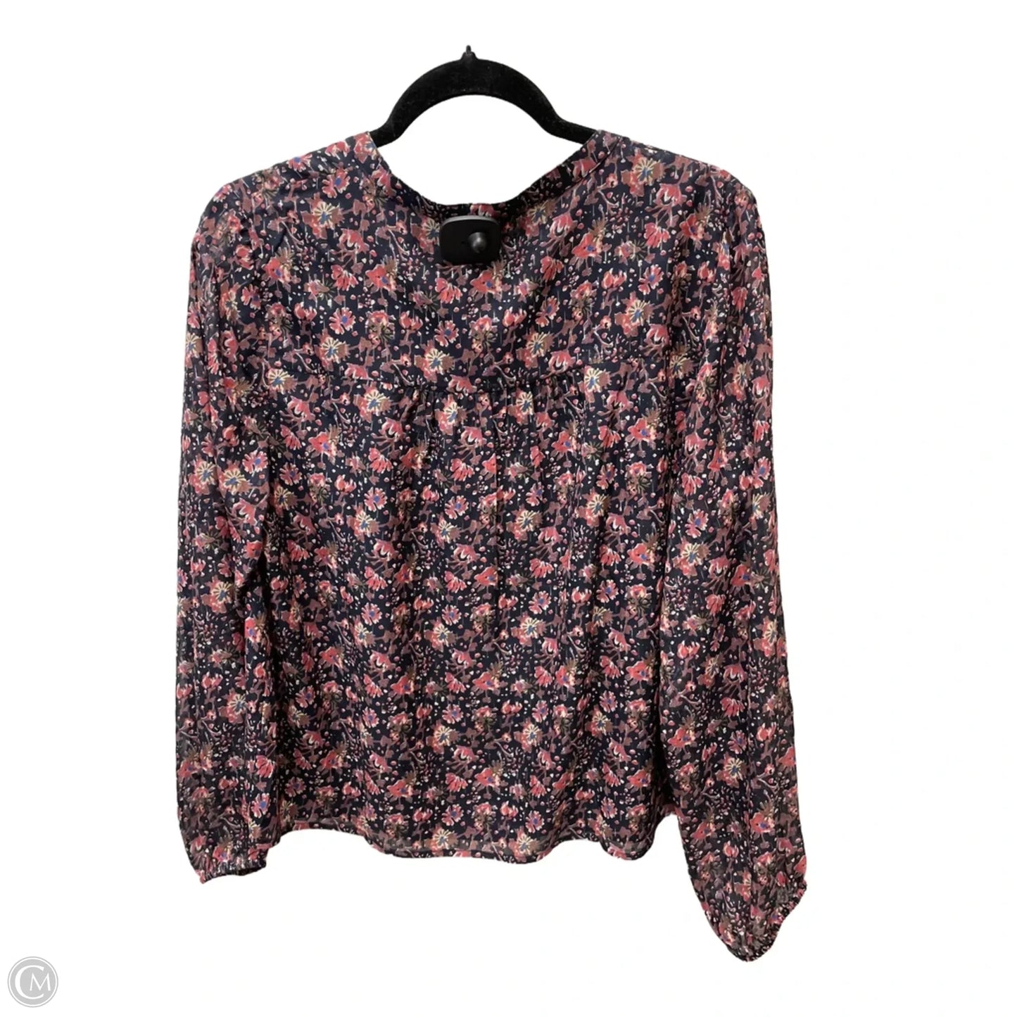 Blouse Long Sleeve By Faherty In Floral Print, Size: L
