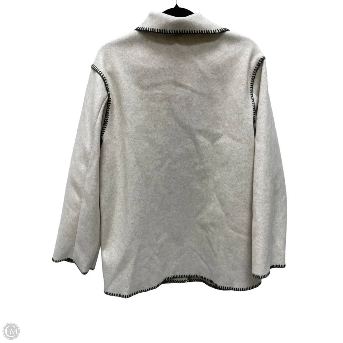 Jacket Fleece By Z Supply In Cream & Green, Size: M