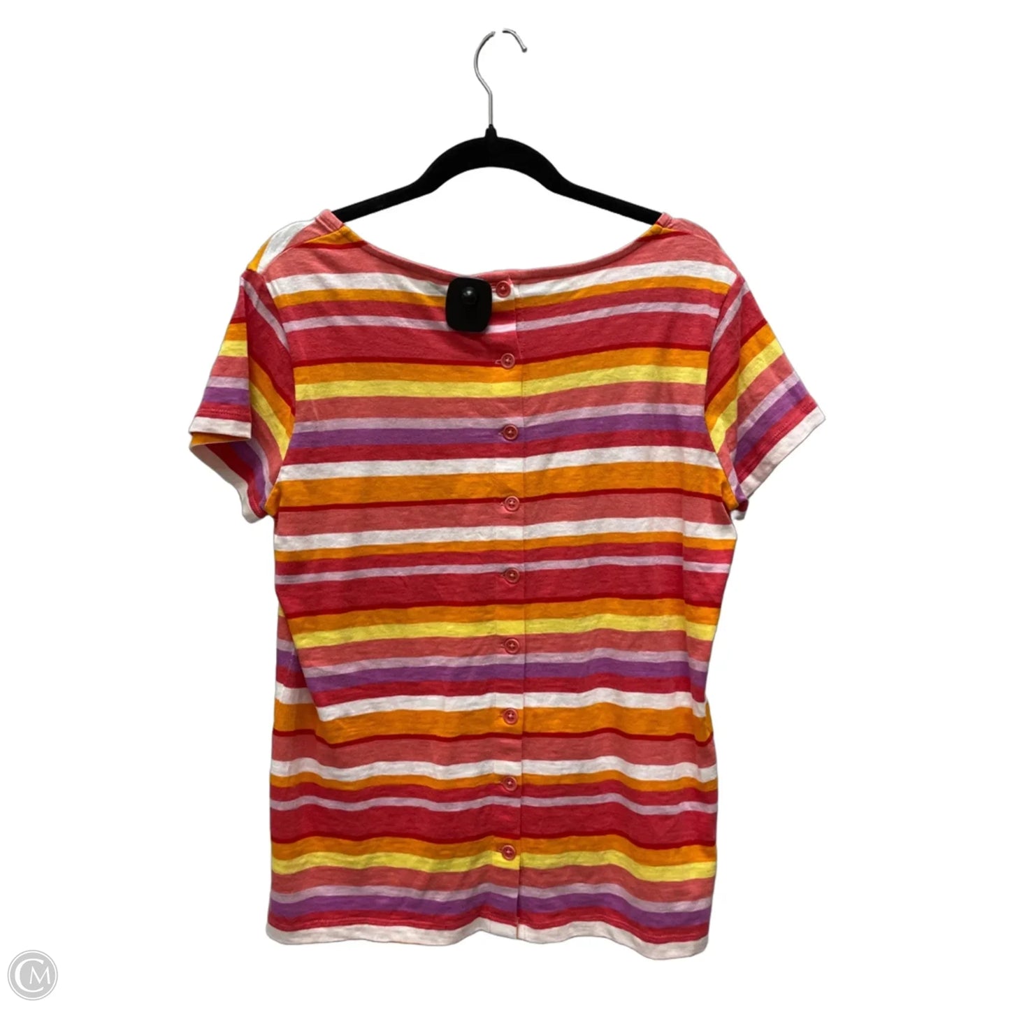 Top Short Sleeve By Orvis In Striped Pattern, Size: M
