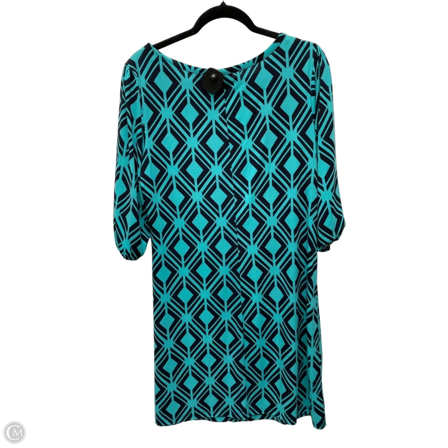 Dress Casual Short By Enfocus In Blue & Green, Size: L