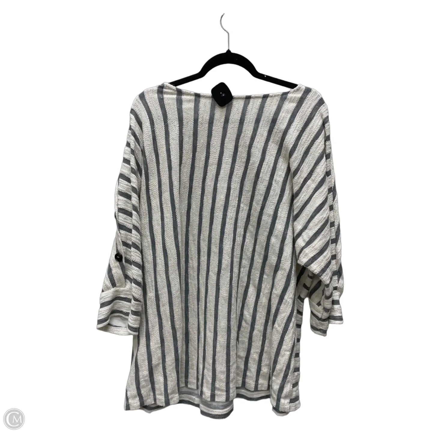 Top Short Sleeve By Per Se In Striped Pattern, Size: 3x