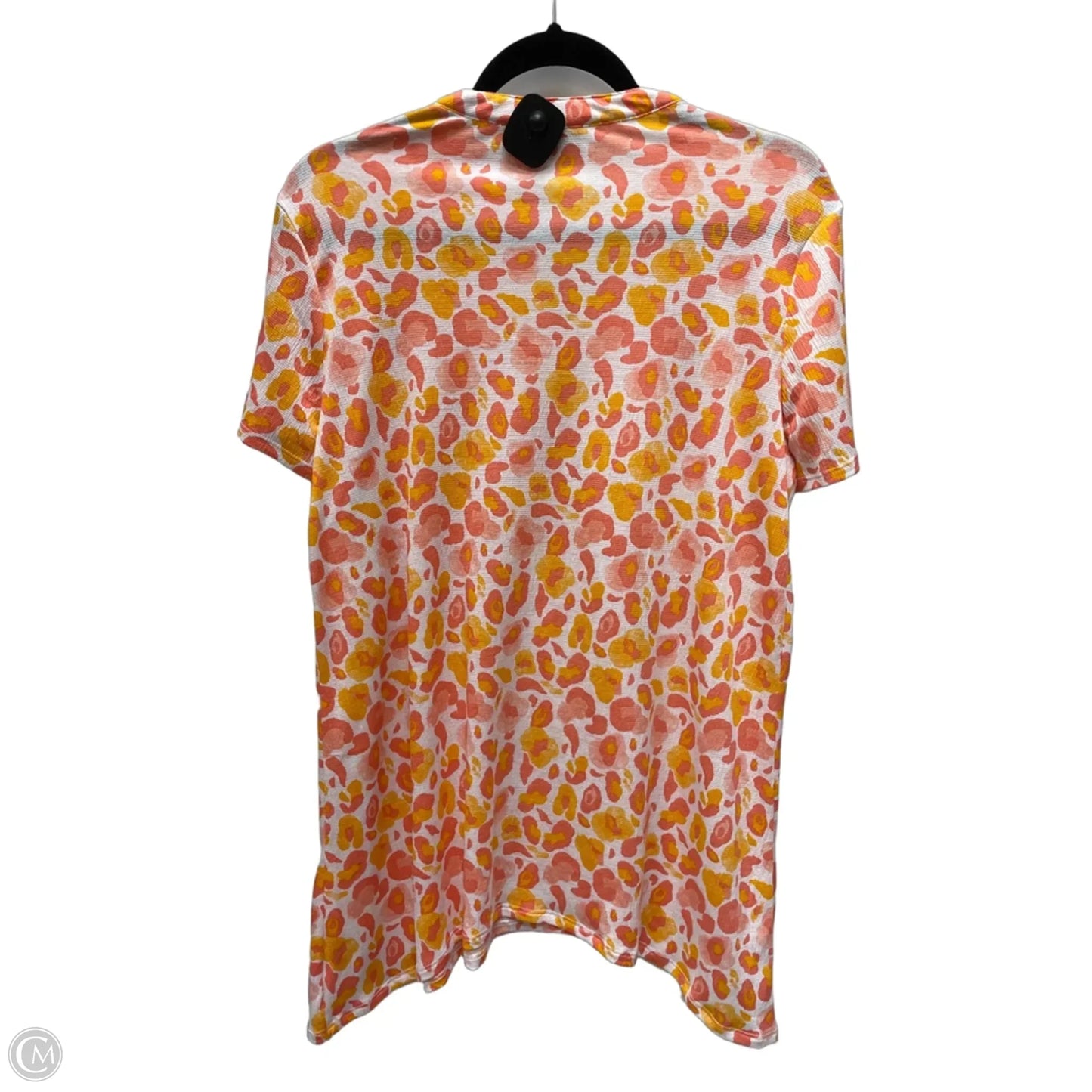 Top Short Sleeve By Kim Rogers In Orange & Pink, Size: M