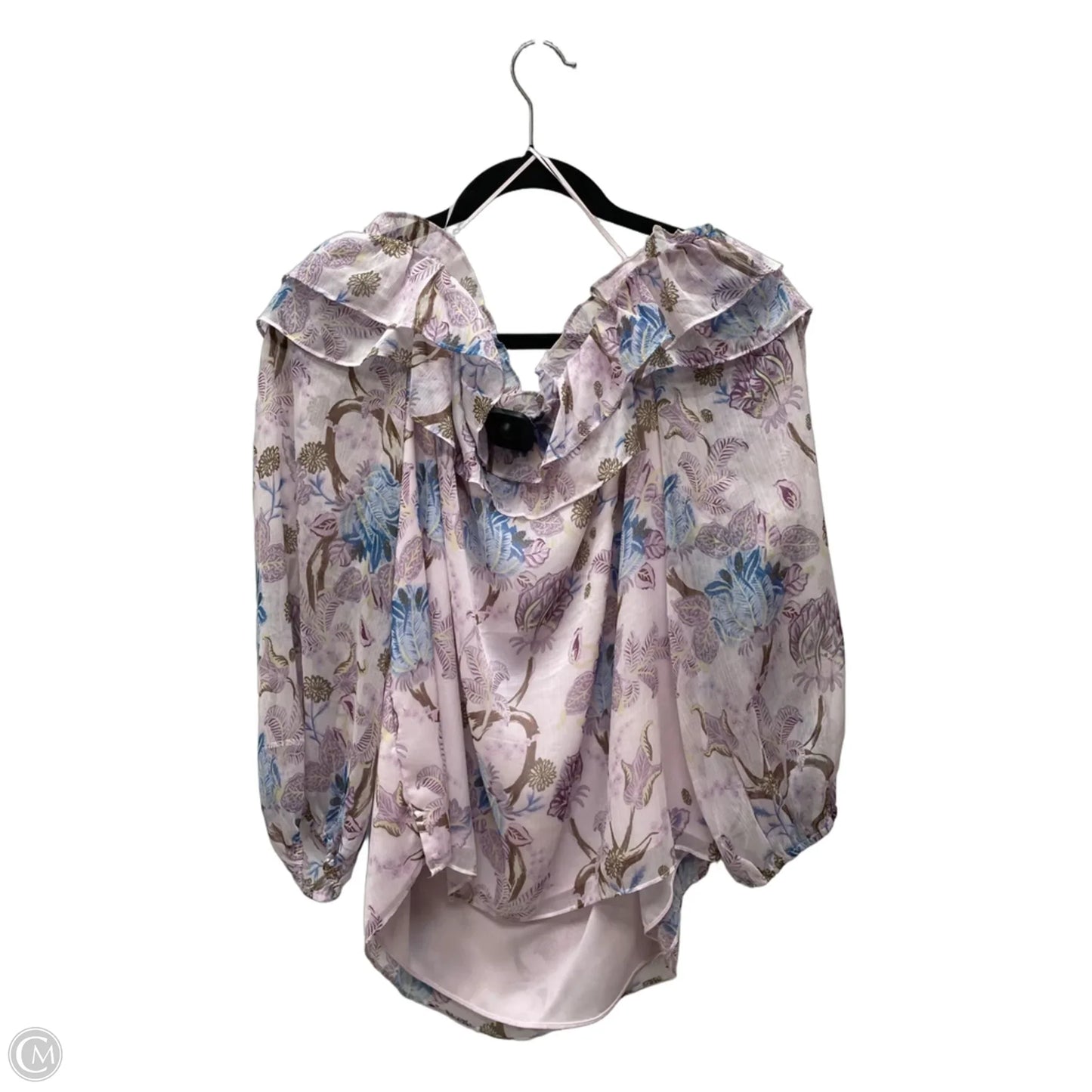 Blouse Long Sleeve By Vince Camuto In Floral Print, Size: L