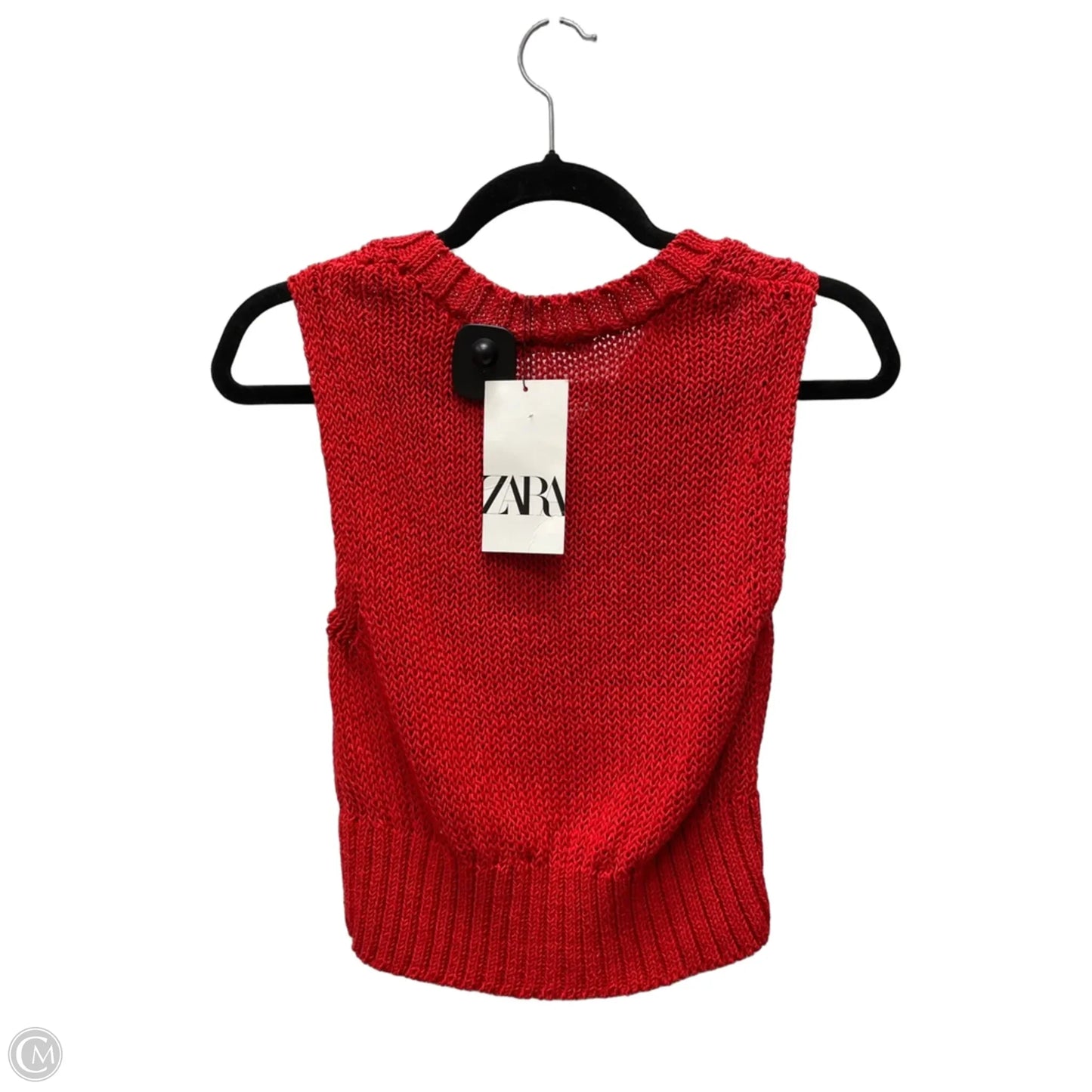 Sweater Short Sleeve By Zara In Red, Size: S