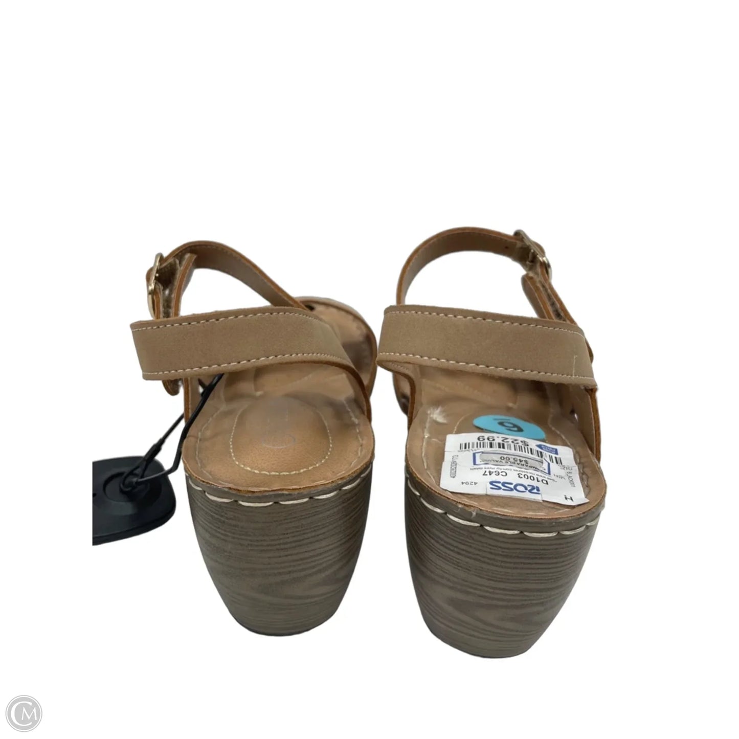 Sandals Heels Wedge By Clothes Mentor In Tan, Size: 6