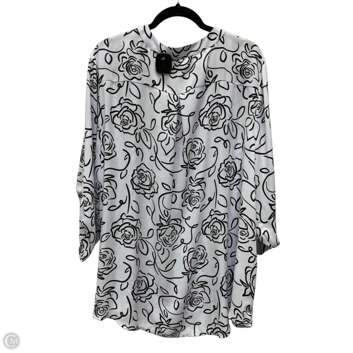 Top 3/4 Sleeve By Cato In Floral Print, Size: 3x