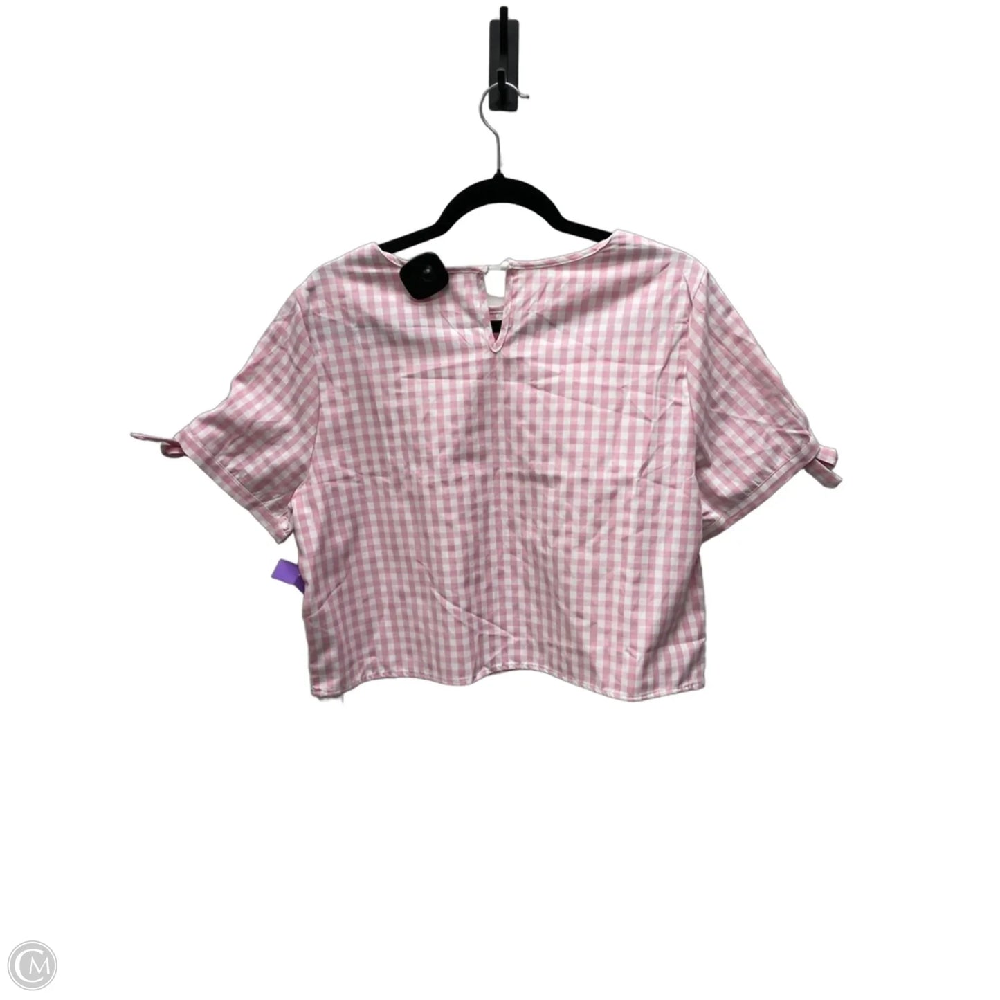 Top Short Sleeve By Clothes Mentor In Checkered Pattern, Size: L