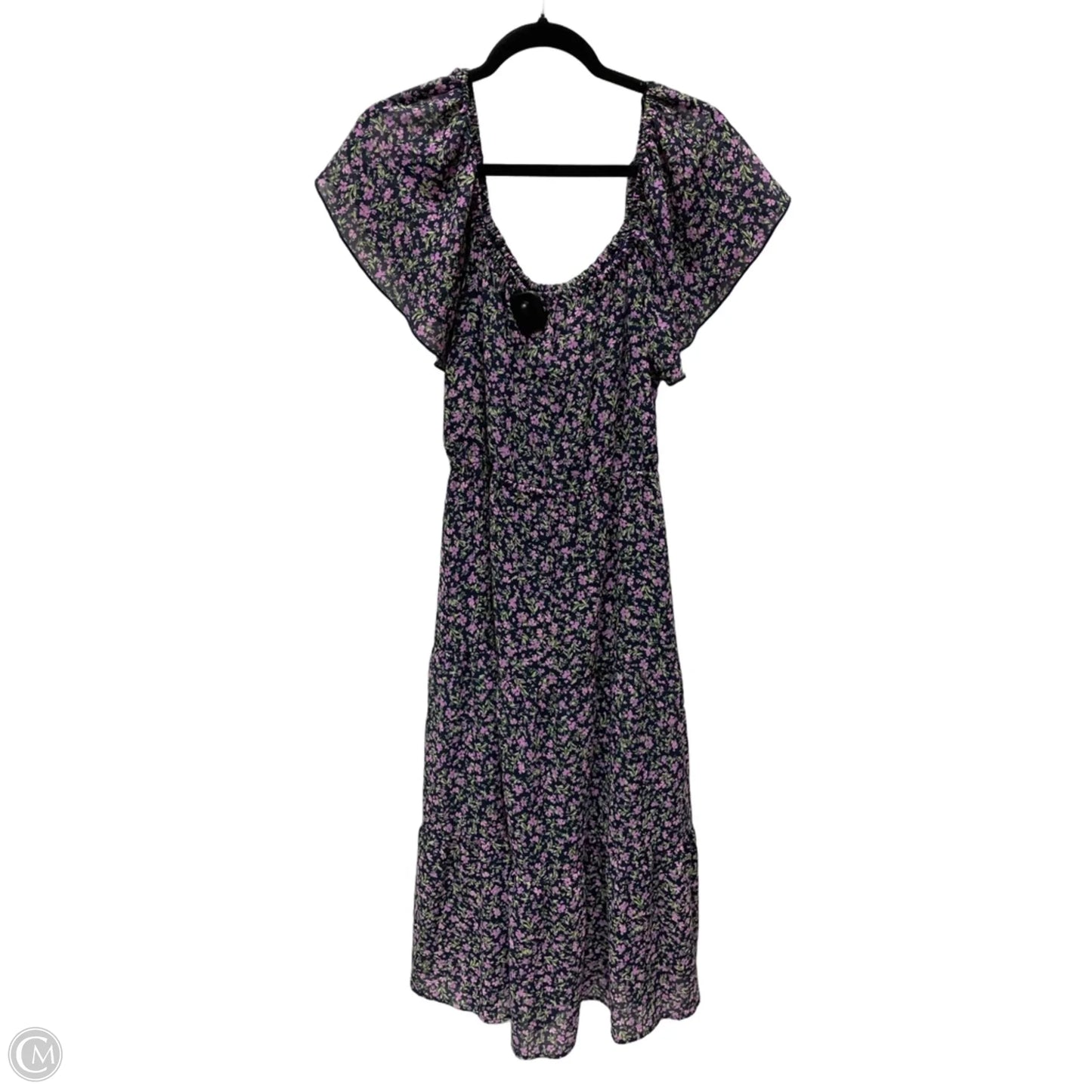 Dress Casual Midi By Time And Tru In Floral Print, Size: M
