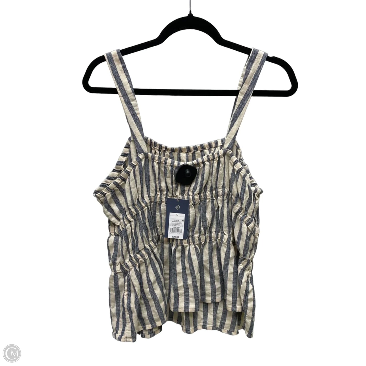 Top Sleeveless By Universal Thread In Striped Pattern, Size: L