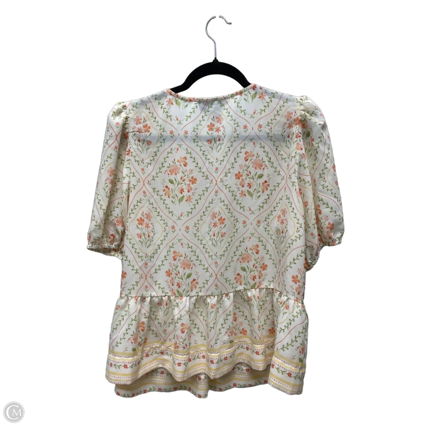 Top Short Sleeve By Cece In Floral Print, Size: L