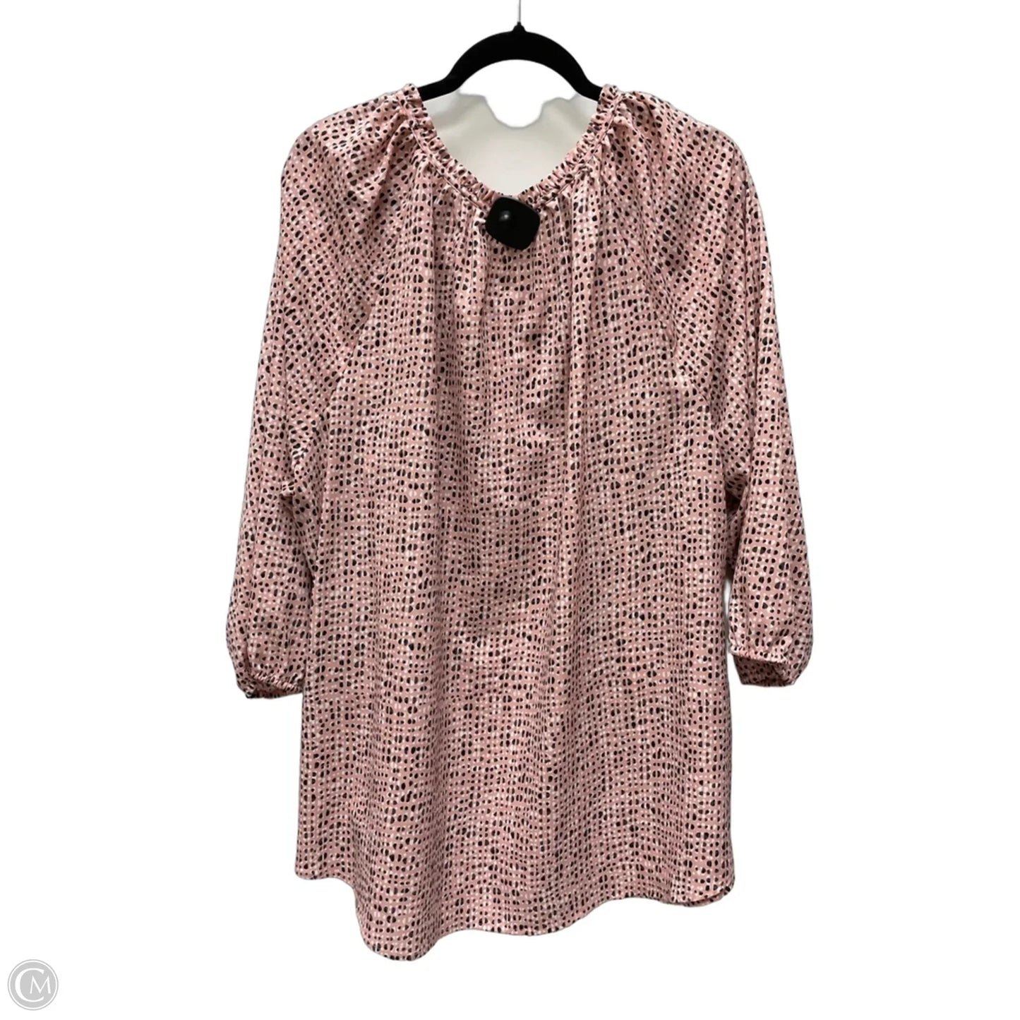 Top Long Sleeve By Croft And Barrow In Black & Pink, Size: 3x