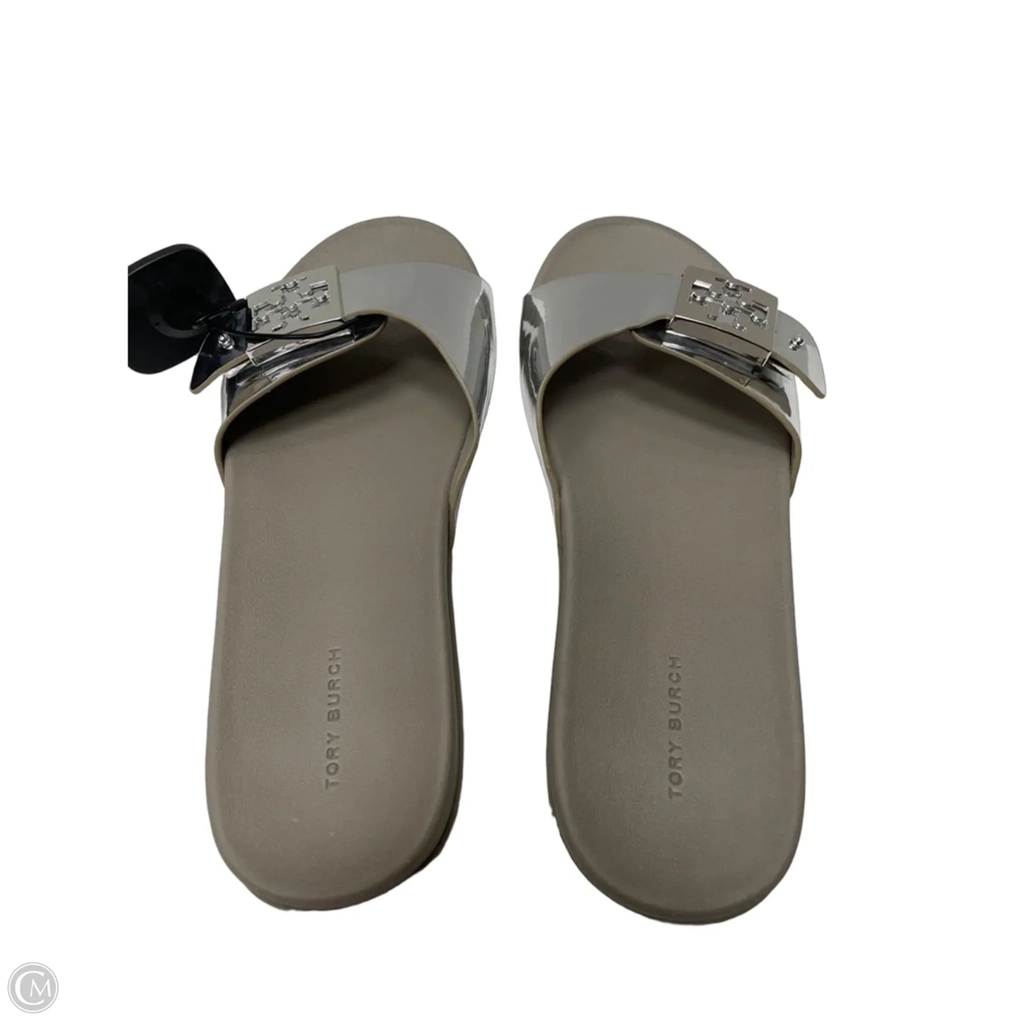 Sandals Designer By Tory Burch In Silver, Size: 8