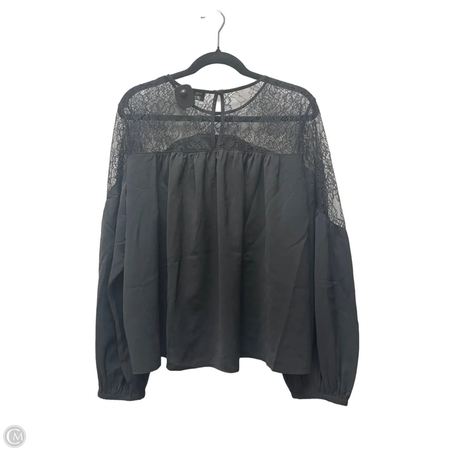 Top Long Sleeve Designer By Karl Lagerfeld In Black, Size: Xl