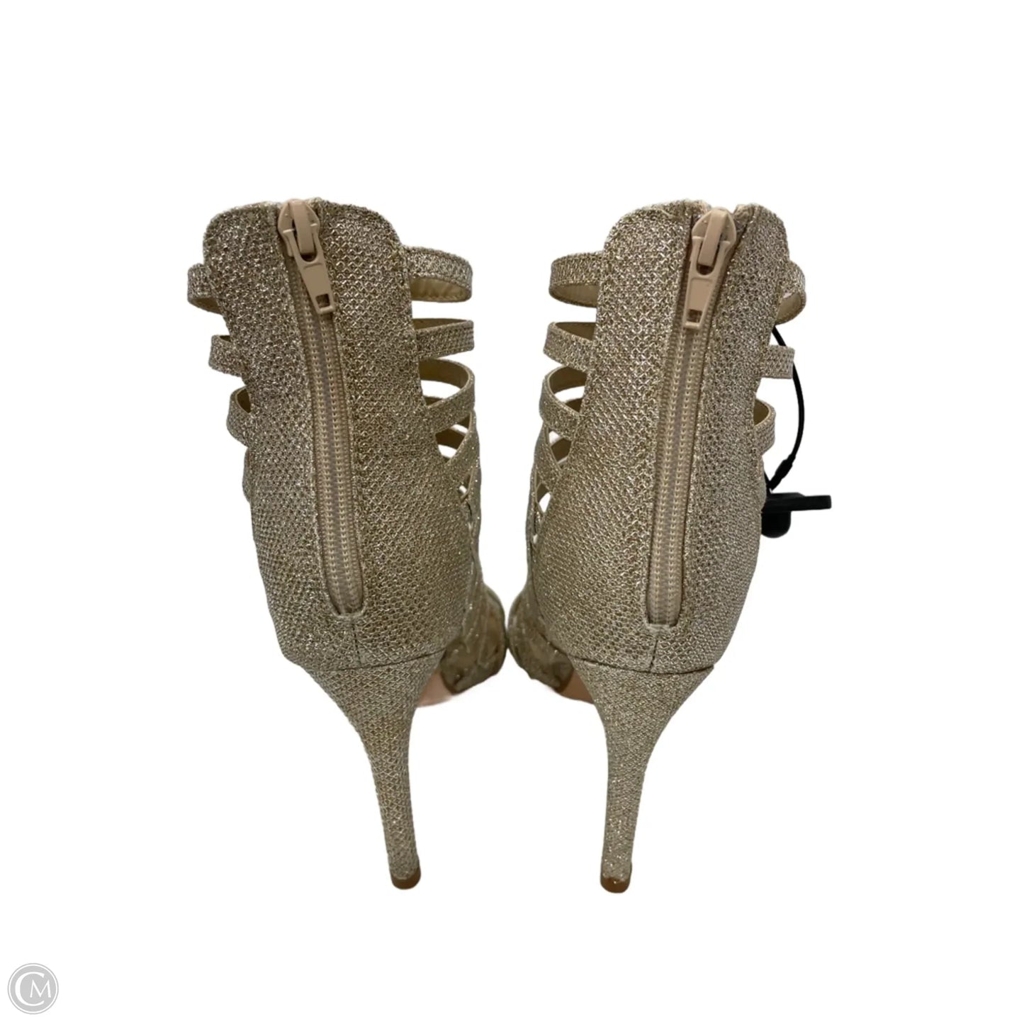 Sandals Heels Stiletto By Windsor In Gold, Size: 6.5