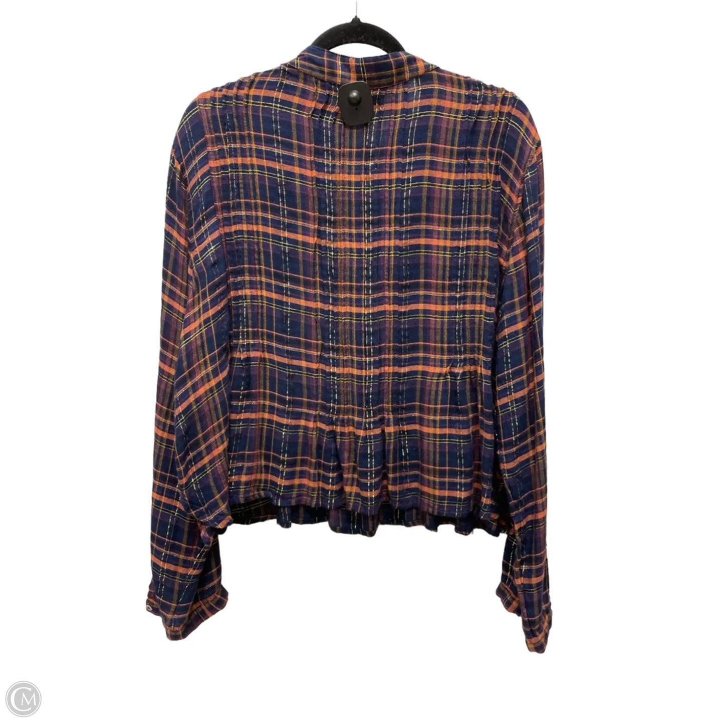 Top Long Sleeve By Natural Life In Plaid Pattern, Size: M