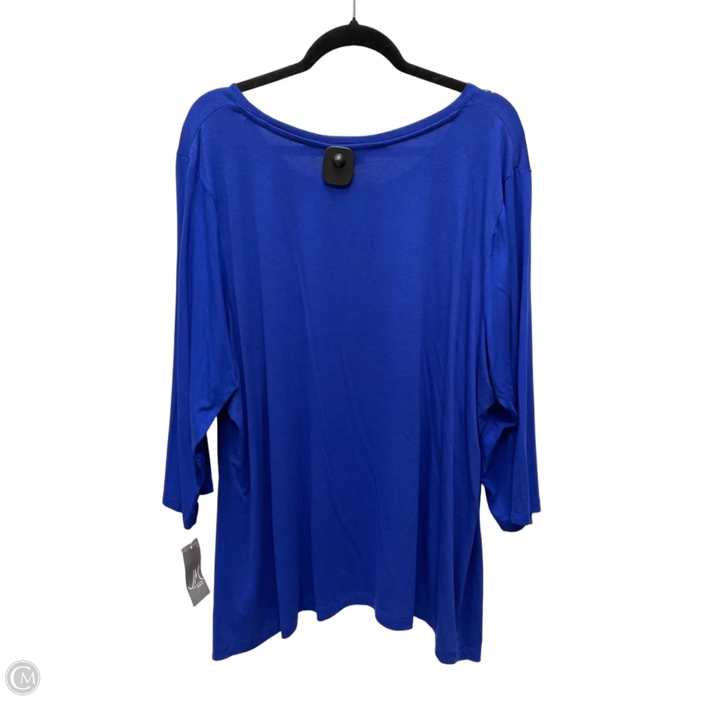 Top Long Sleeve By Jm Collections In Blue, Size: 3x