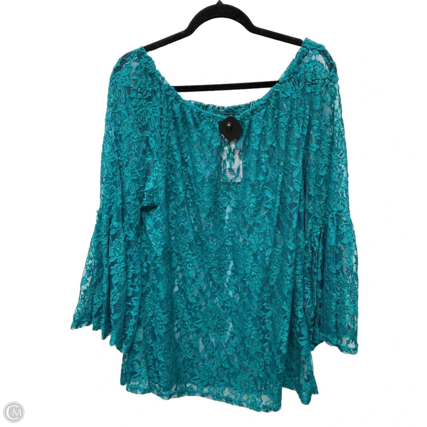 Blouse Long Sleeve By Clothes Mentor In Teal, Size: 3x