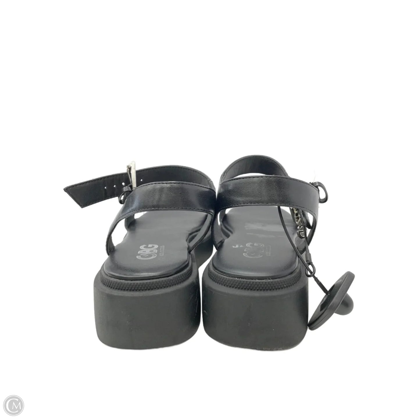 Sandals Heels Platform By Guess In Black, Size: 7