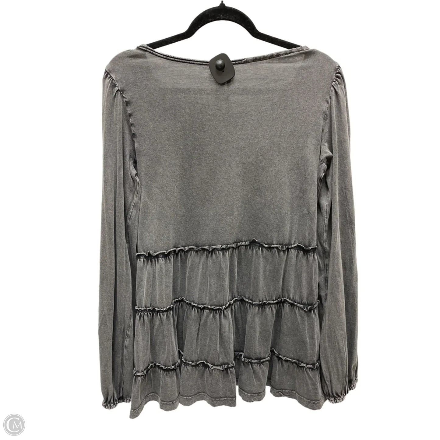 Top Long Sleeve By Anthropologie In Grey, Size: S
