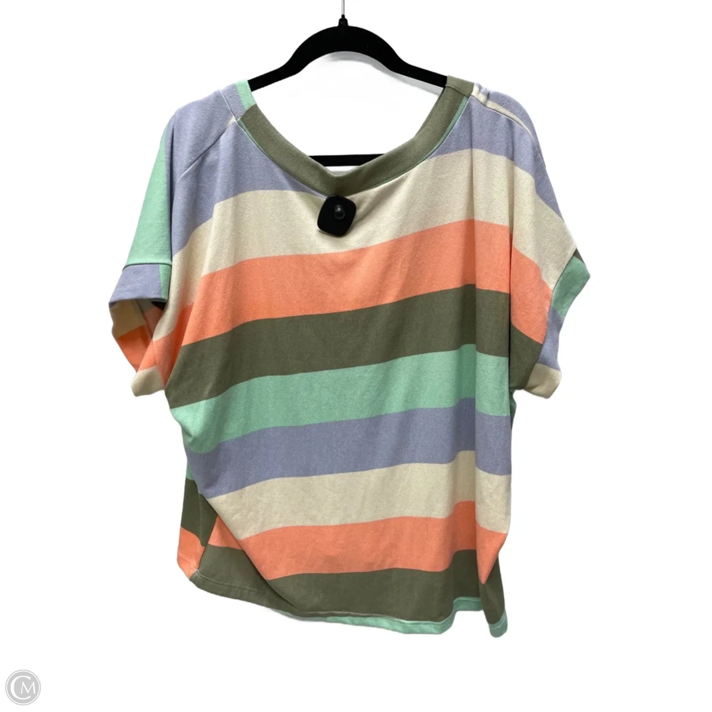 Top Short Sleeve By Ee Some In Striped Pattern, Size: M