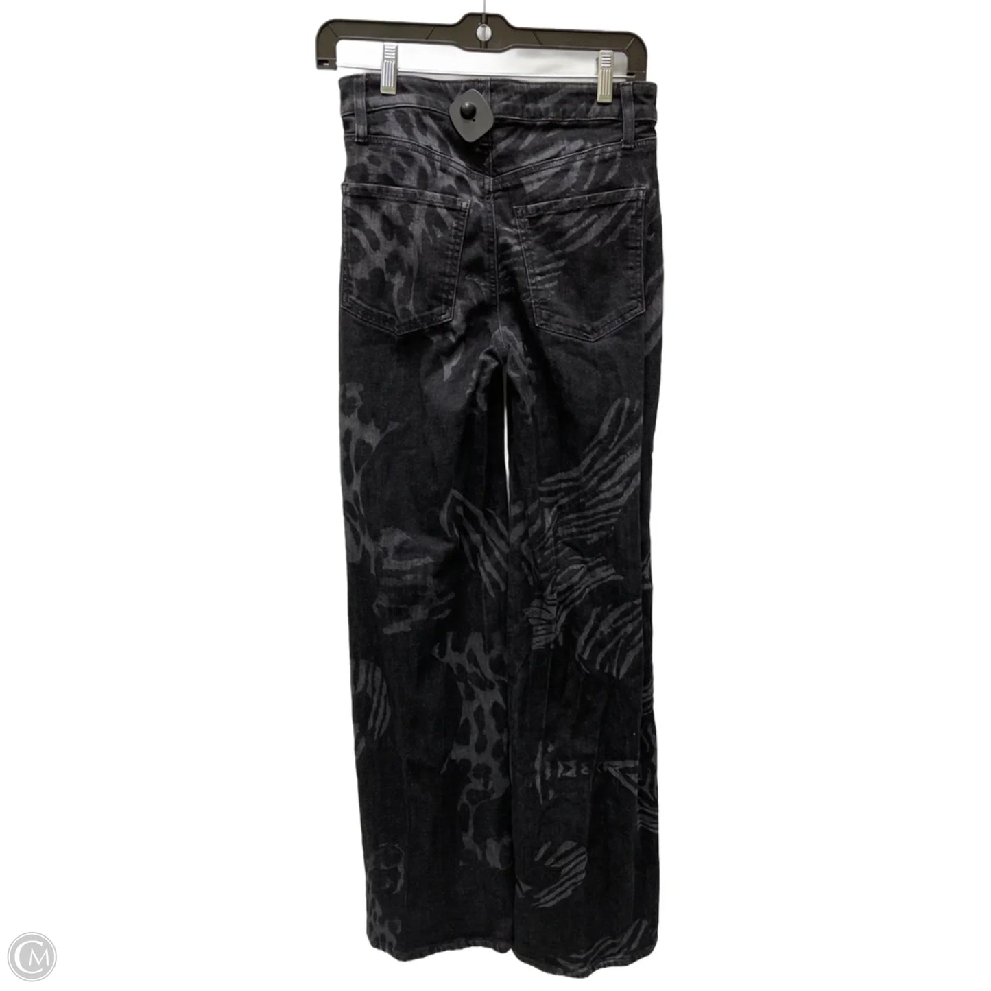 Jeans Wide Leg By Chicos In Black & Grey, Size: 0