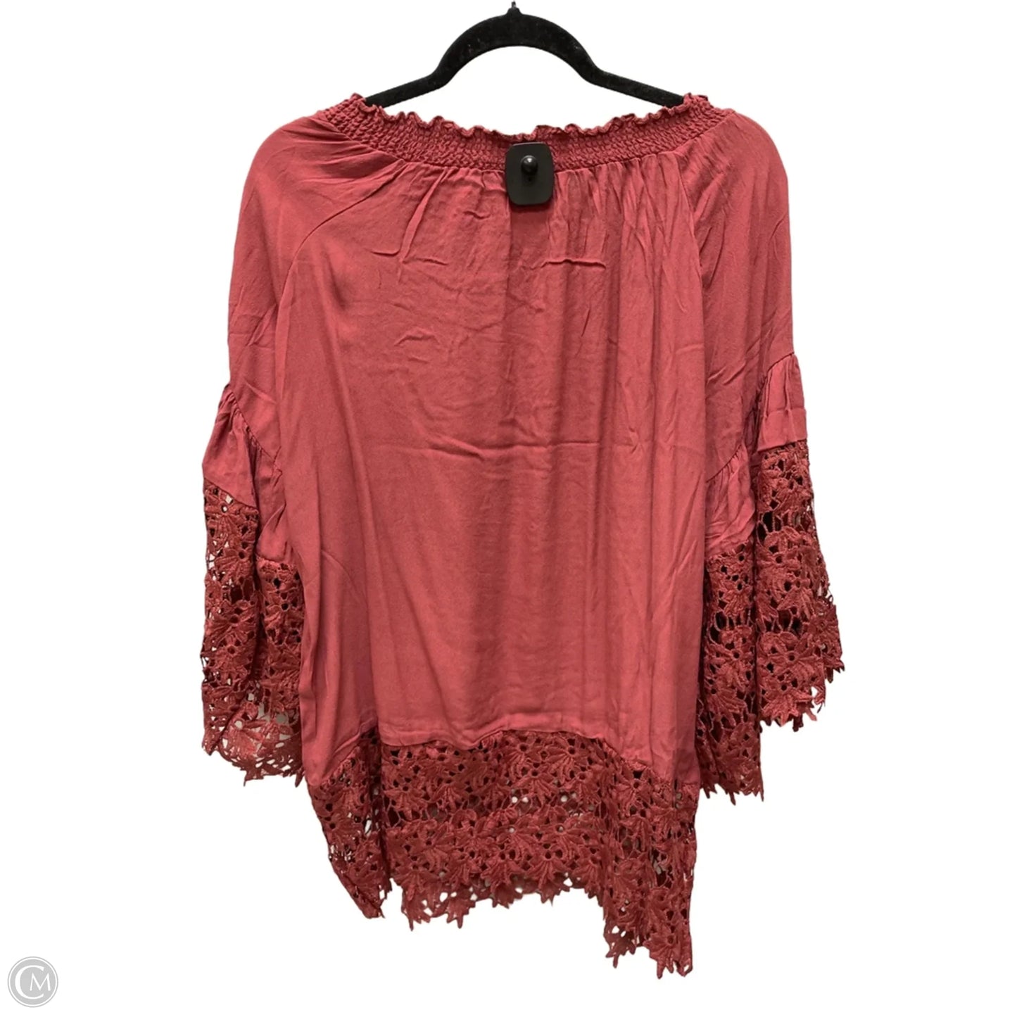 Top 3/4 Sleeve By Colleen Lopez In Red, Size: M