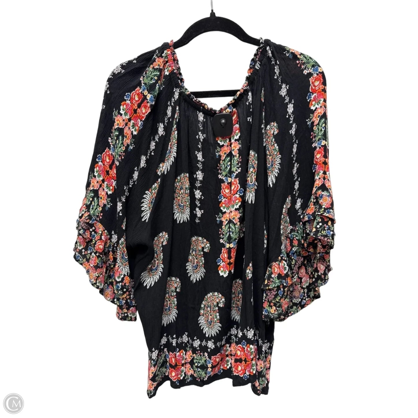 Top 3/4 Sleeve By Bila In Floral Print, Size: 2x