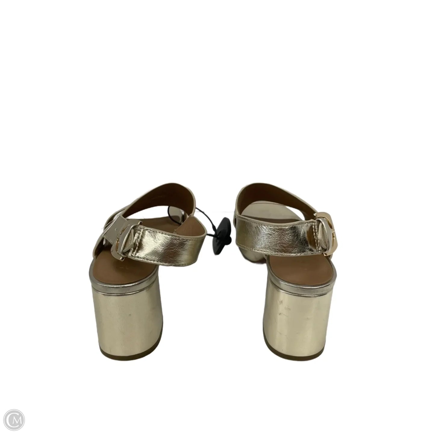 Sandals Heels Block By Aerosoles In Gold, Size: 7
