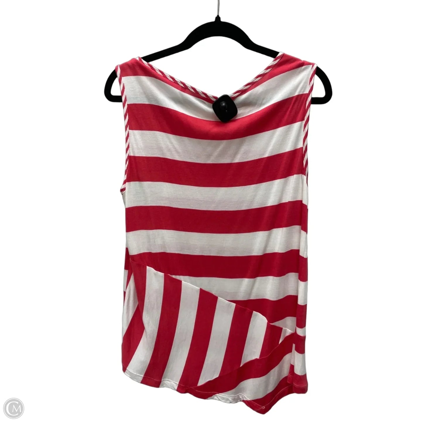 Blouse Sleeveless By Cabi In Red & White, Size: M