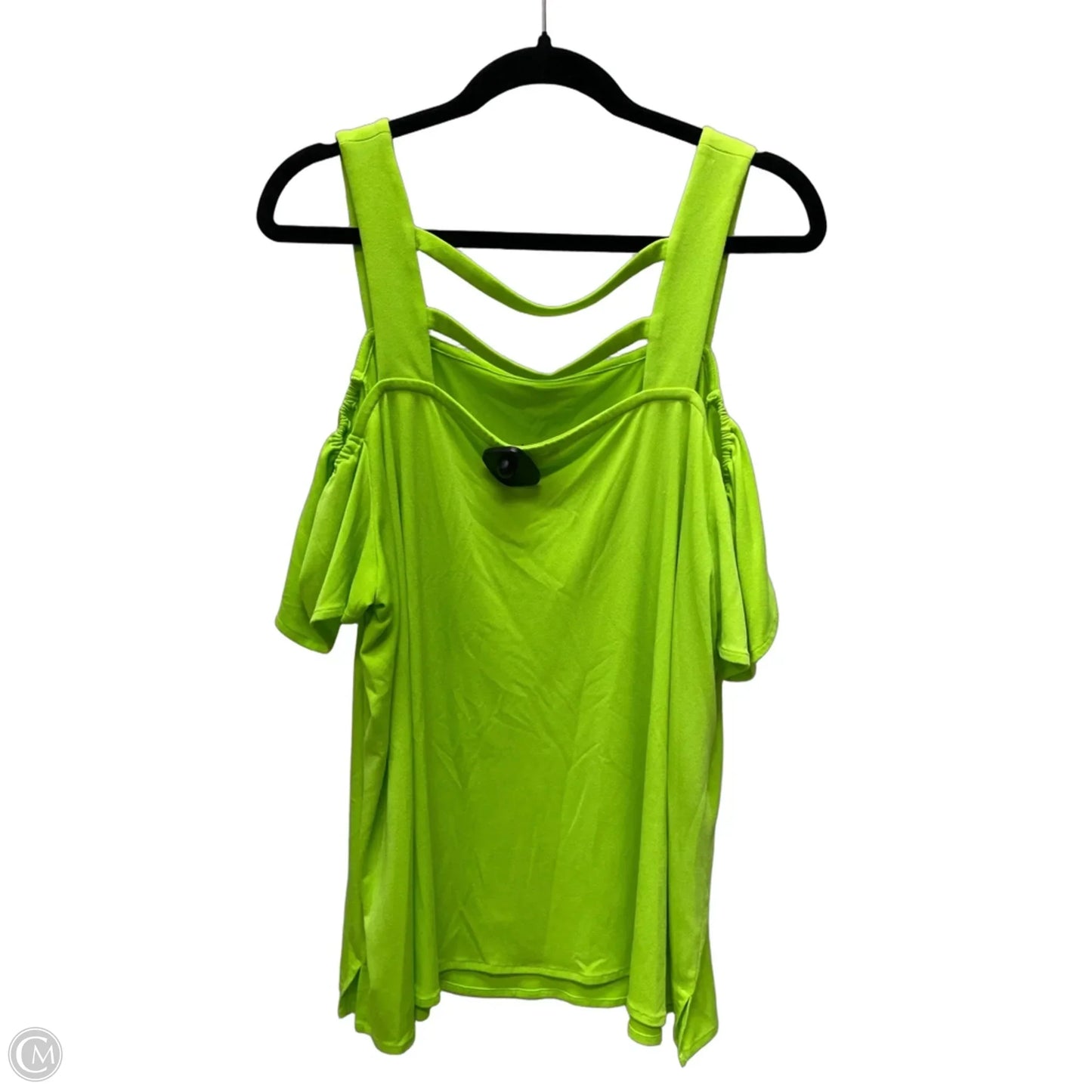 Blouse Short Sleeve By Kaari Blue In Green, Size: 2x