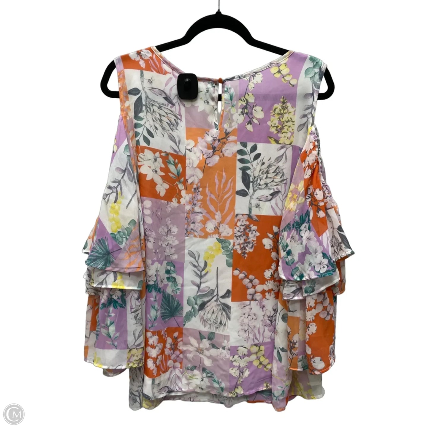 Blouse Short Sleeve By Cato In Floral Print, Size: 1x