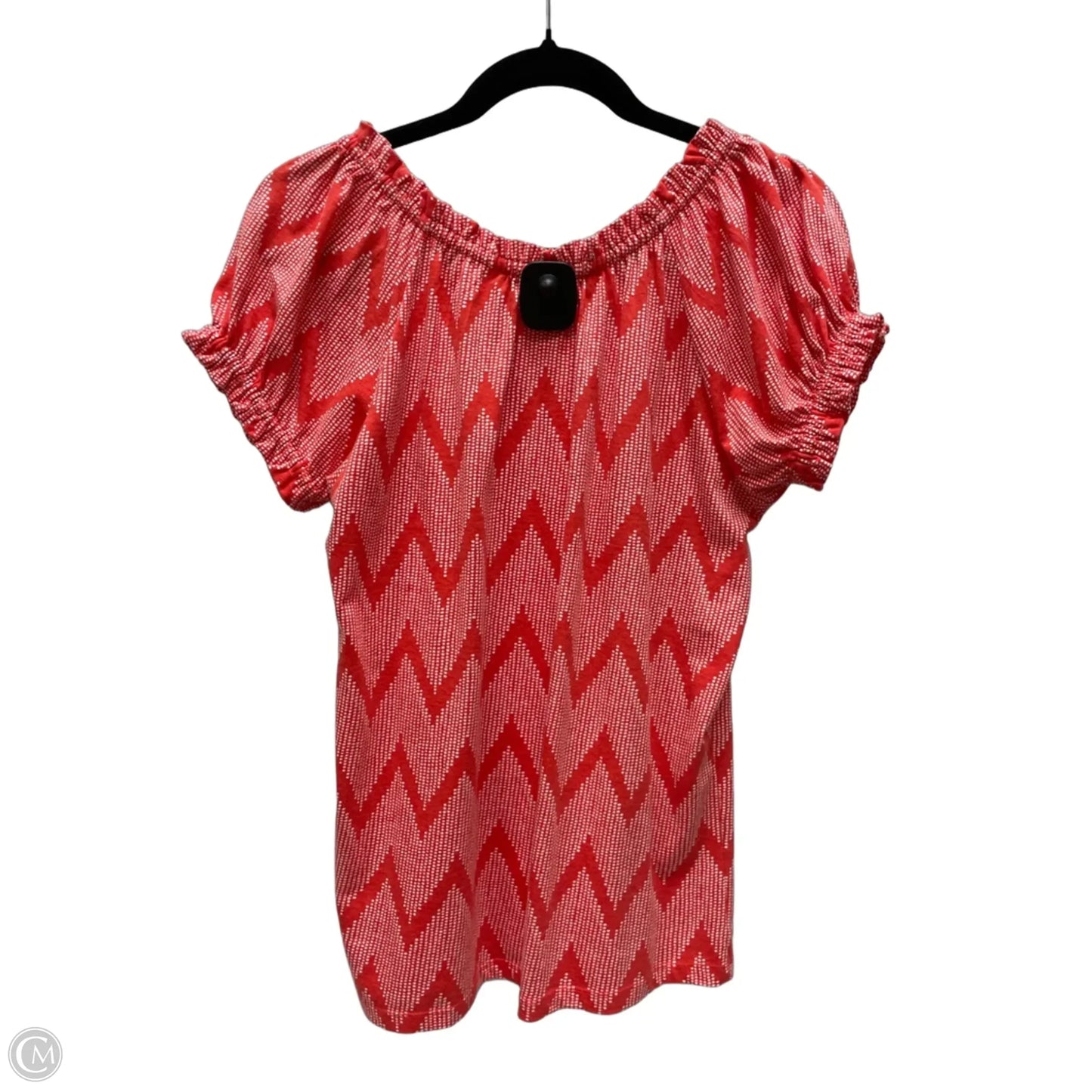 Top Short Sleeve By Grace Elements In Red & White, Size: M