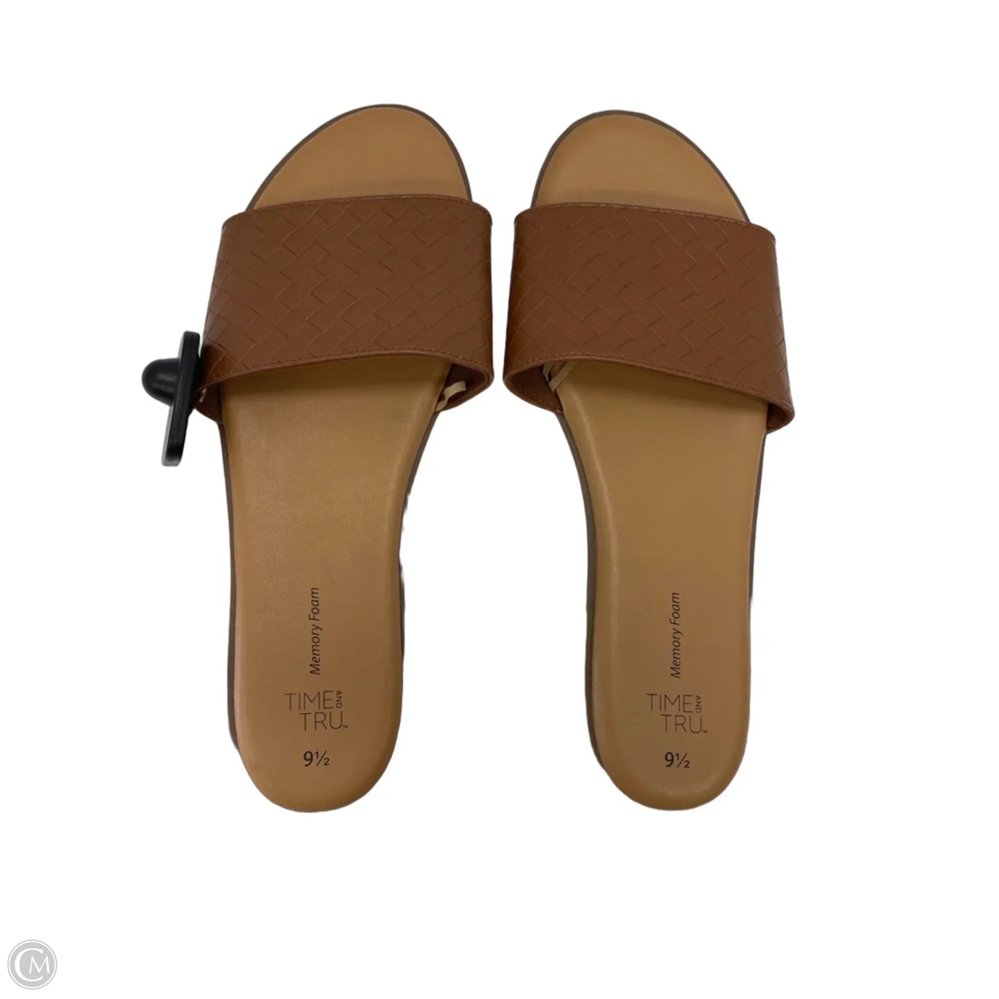 Sandals Flats By Time And Tru In Brown, Size: 9.5