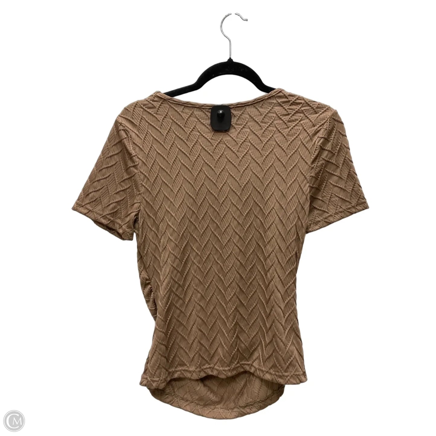 Blouse Short Sleeve By Shein In Brown, Size: L