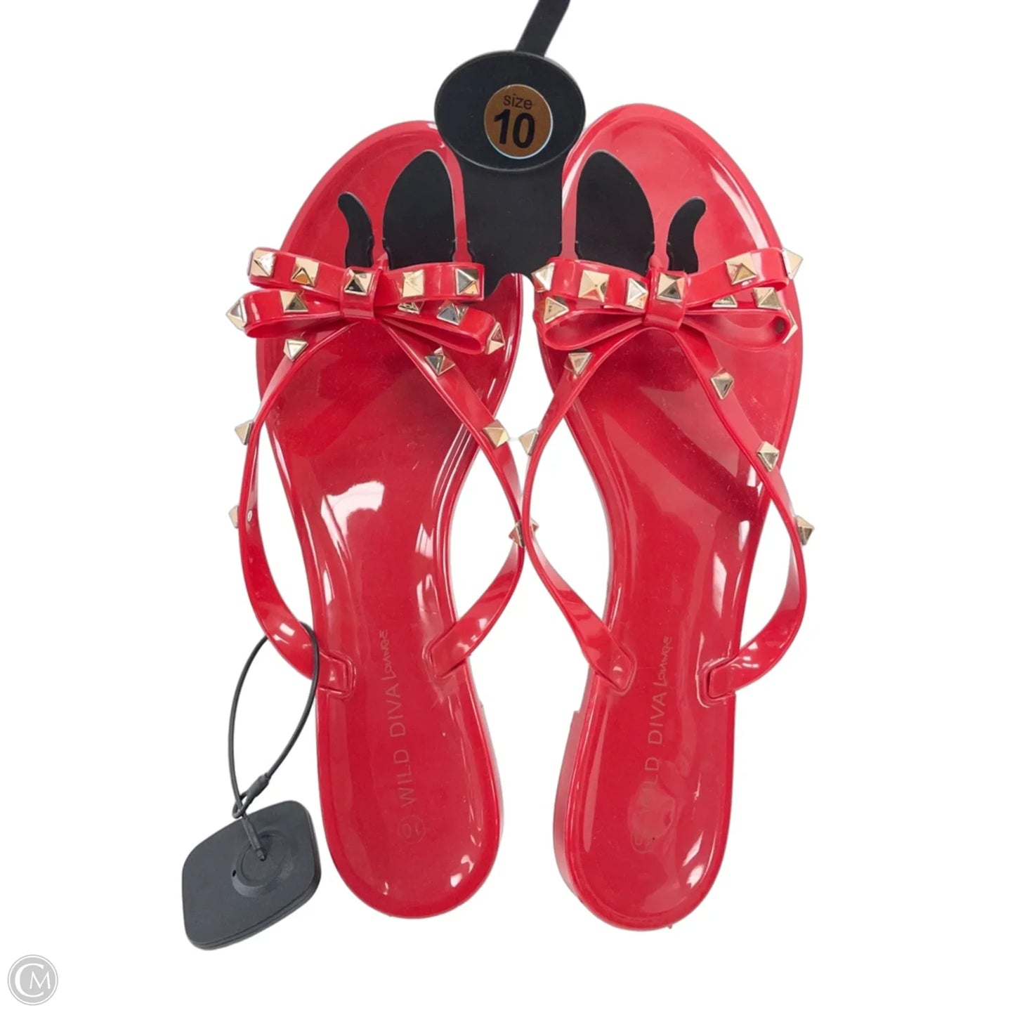 Sandals Flats By Wild Diva In Red, Size: 10