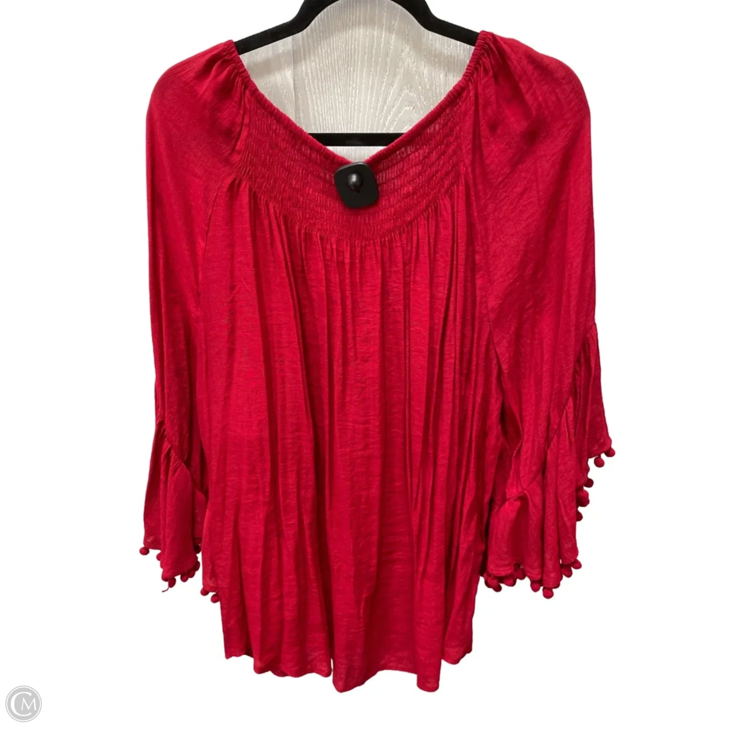 Top Long Sleeve By Cato In Red, Size: 3x