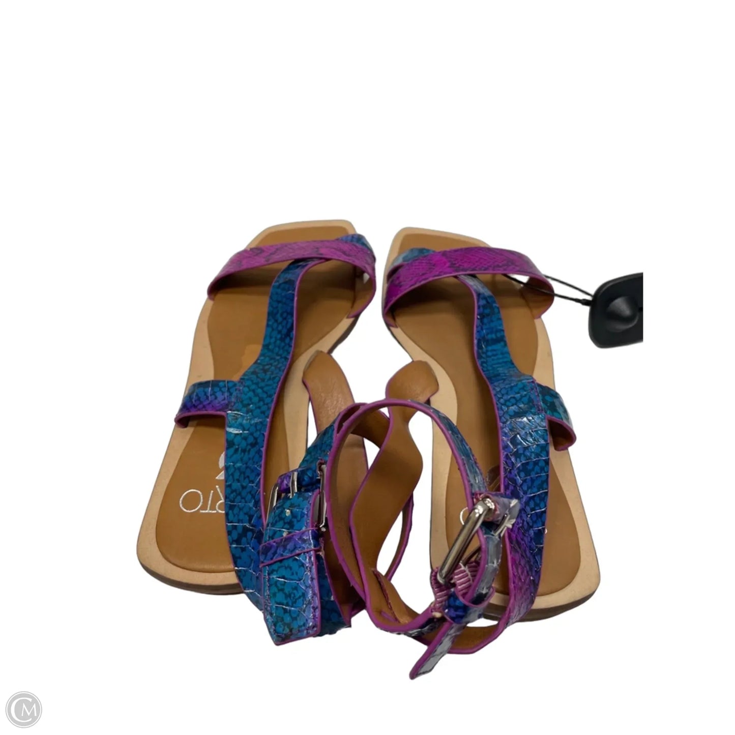 Sandals Flats By Clothes Mentor In Snakeskin Print, Size: 8