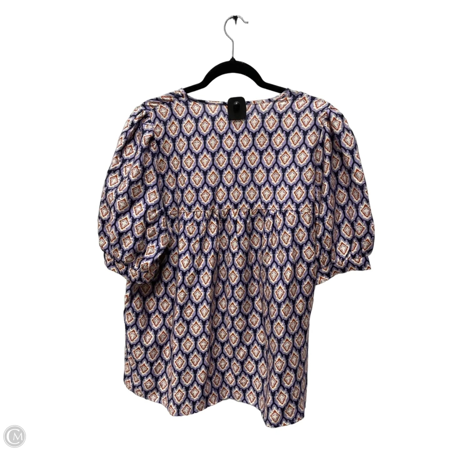 Top Short Sleeve By Prettygarden In Geometric Pattern, Size: L