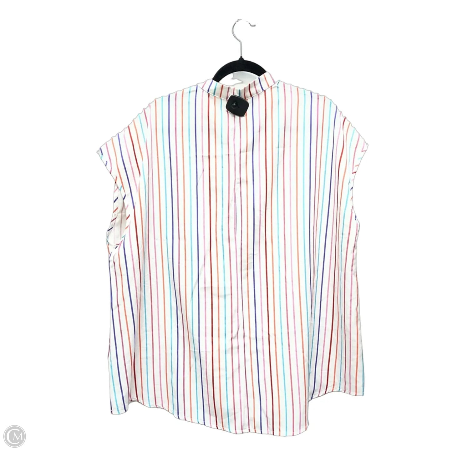 Top Short Sleeve By Emery Rose In Striped Pattern, Size: 2x