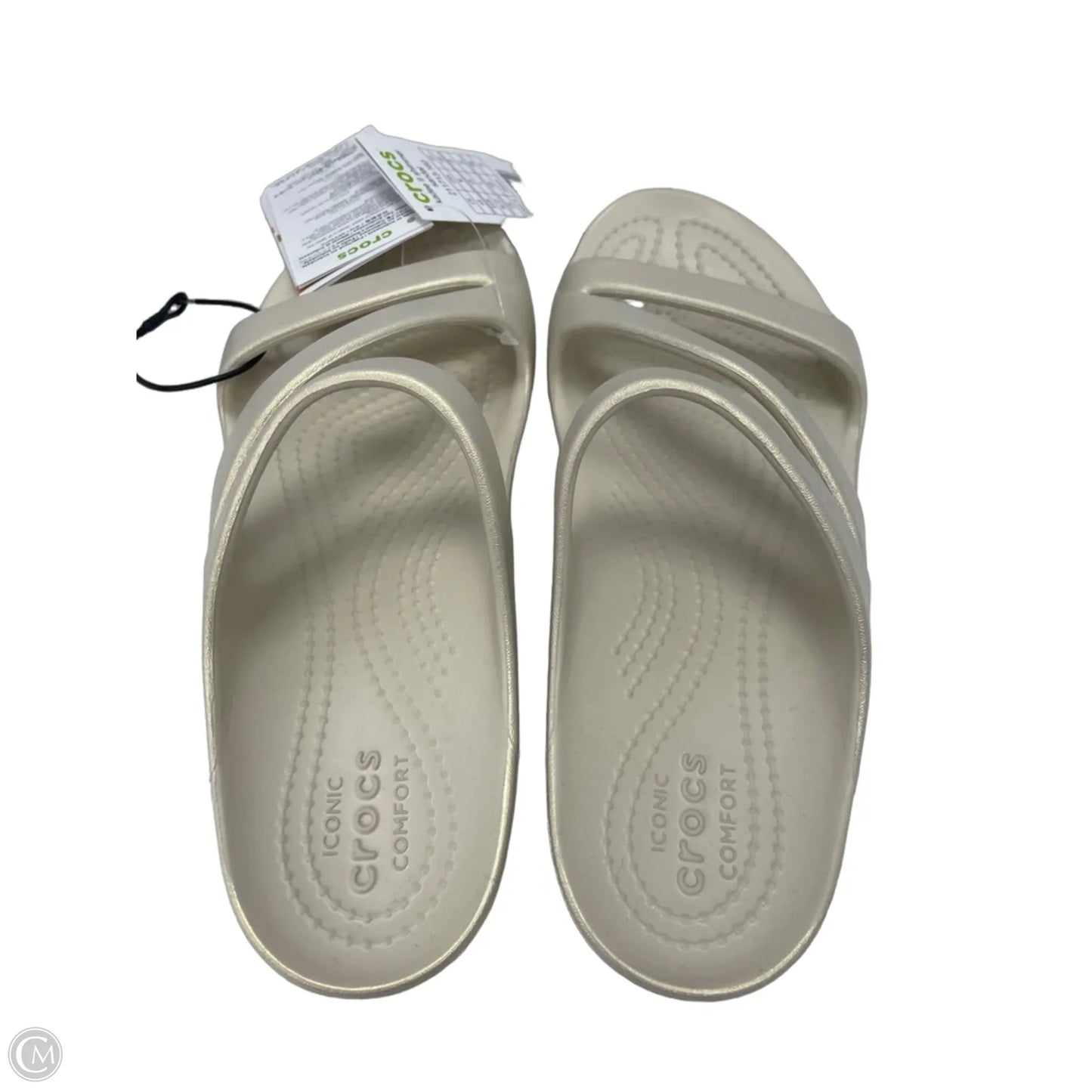 Sandals Flats By Crocs In Beige, Size: 6